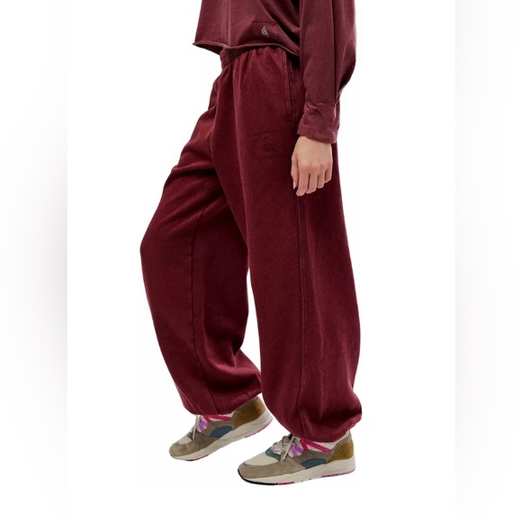 NWT Free People Movement, All Star Sweatpants, Oxblood, Size L - Picture 2 of 7